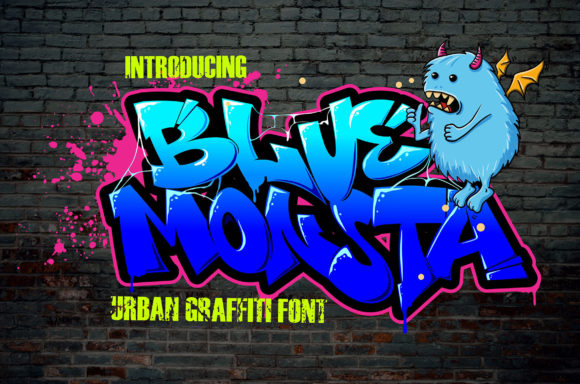 Blue Monsta: A Graffiti-Style Font for Bold Design Projects